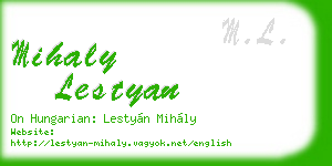 mihaly lestyan business card