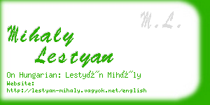 mihaly lestyan business card